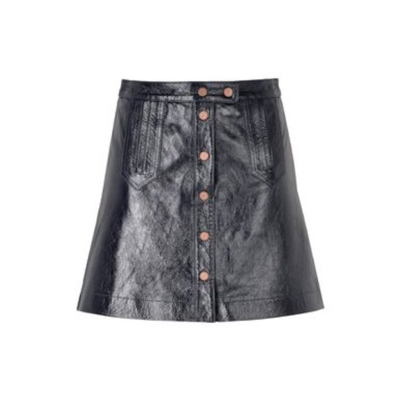 NWOT Sz 4 Gigi xTommy Hilfiger Leather Mini Skirt - Picture 3 of 5